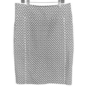 Margaret M Selma Slimming Gray White Polka Dot Pencil Skirt Wm’s Sz Medium